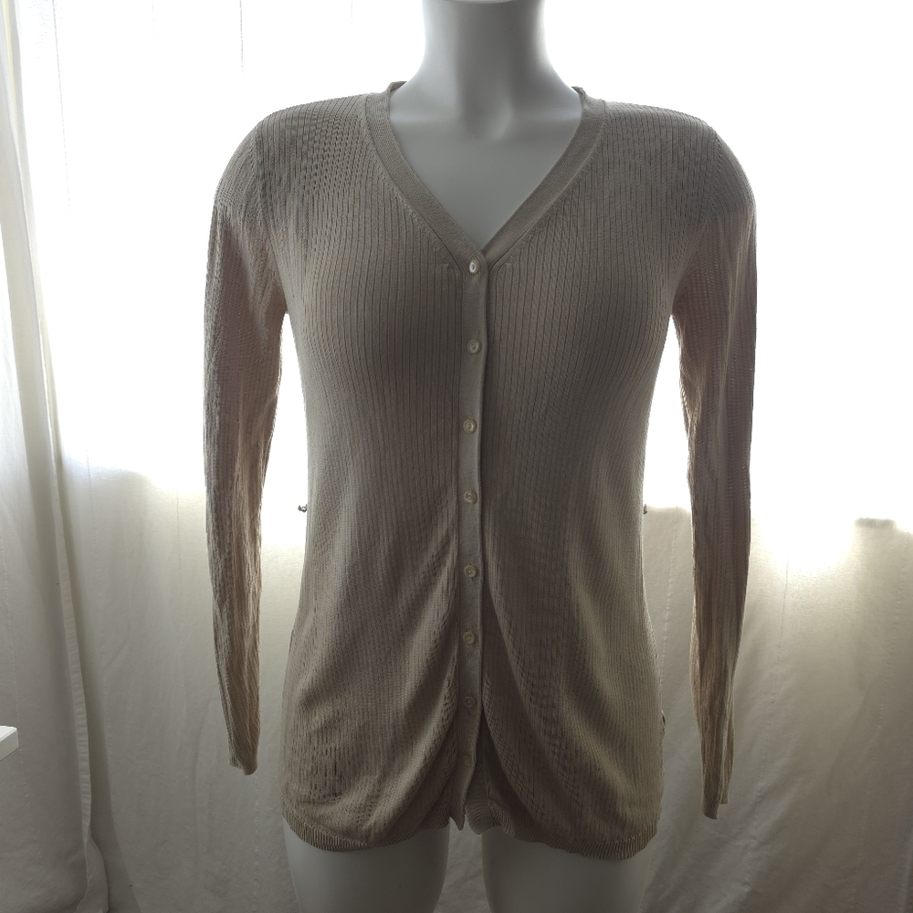 August Silk Cream Knit Cardigan